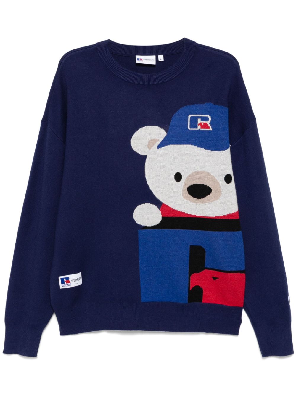 CHOCOOLATE Jacquard bear sweater - Blue von CHOCOOLATE