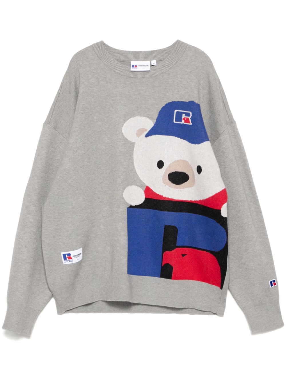 CHOCOOLATE Jacquard bear sweater - Grey von CHOCOOLATE