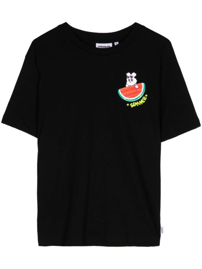 CHOCOOLATE Summer crew-neck cotton T-shirt - Black von CHOCOOLATE