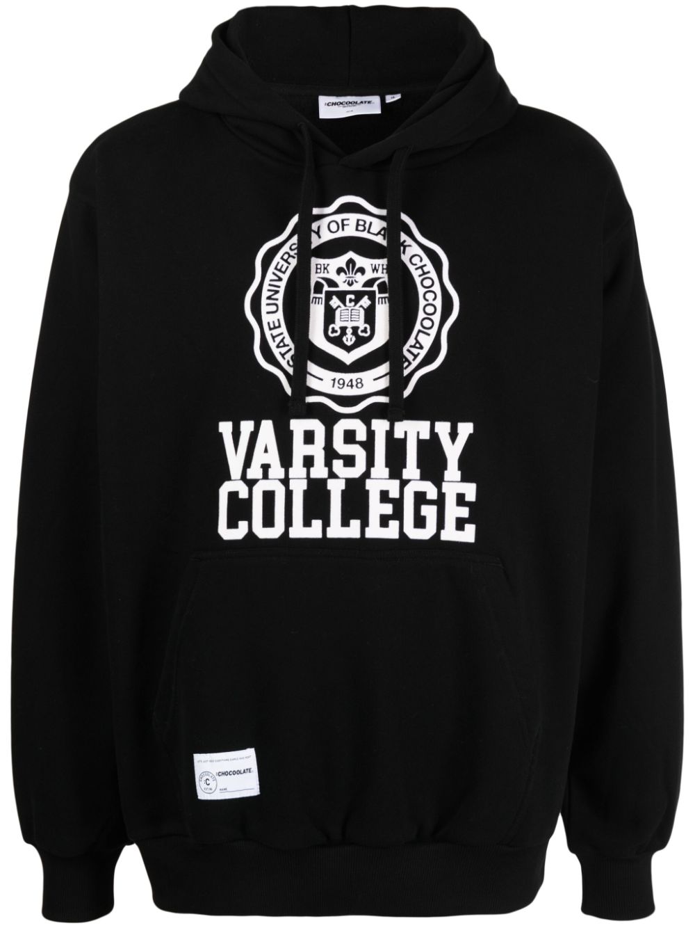 CHOCOOLATE Varsity fleece hoodie - Black von CHOCOOLATE