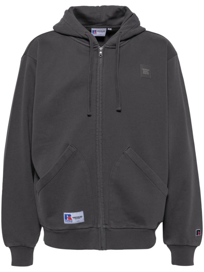 CHOCOOLATE X Russell Athletic logo zip fastening hoodie - Grey von CHOCOOLATE