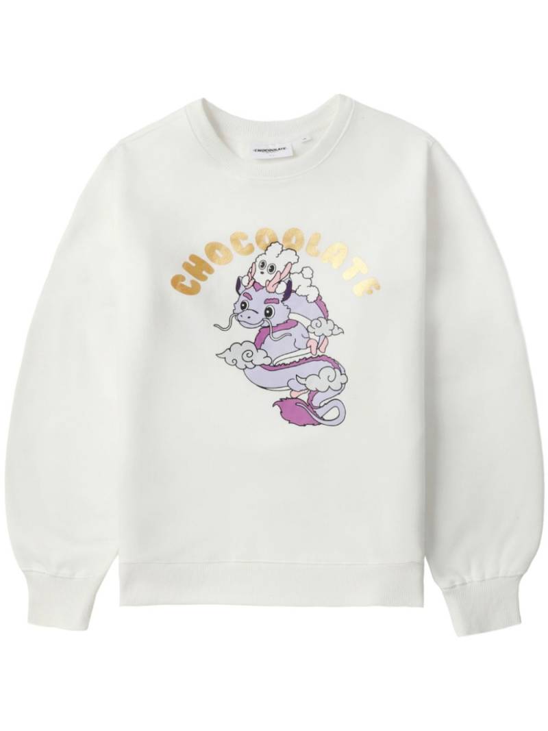 CHOCOOLATE Year of the Dragon cotton-blend sweatshirt - White von CHOCOOLATE