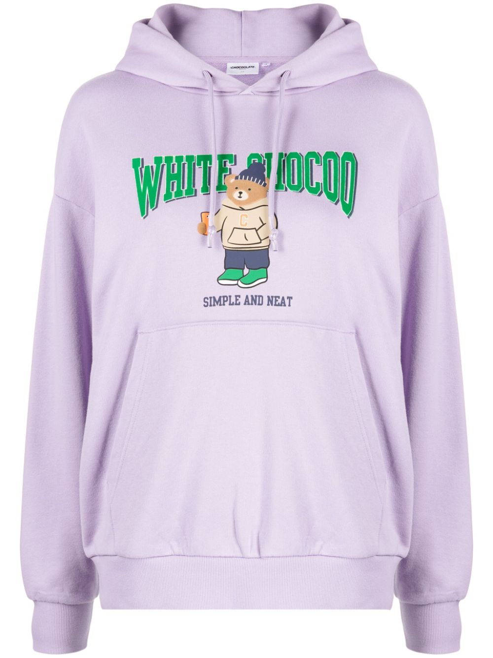 CHOCOOLATE bear-print cotton hoodie - Purple von CHOCOOLATE