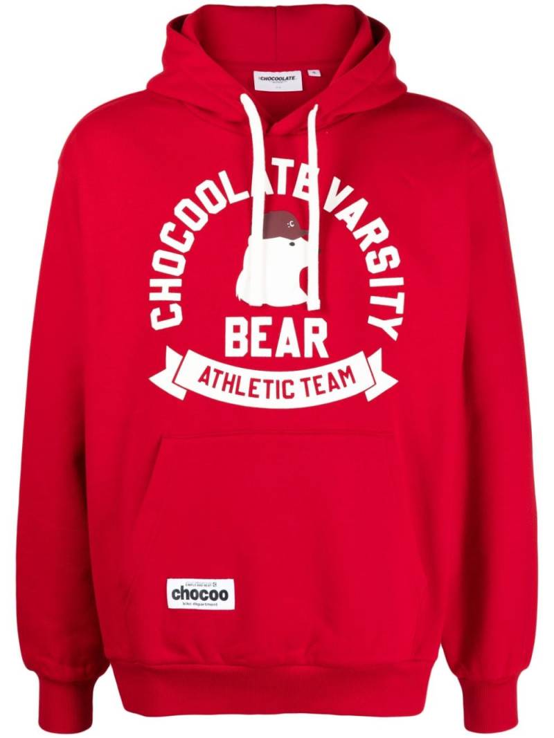 CHOCOOLATE bear-print hoodie - Red von CHOCOOLATE