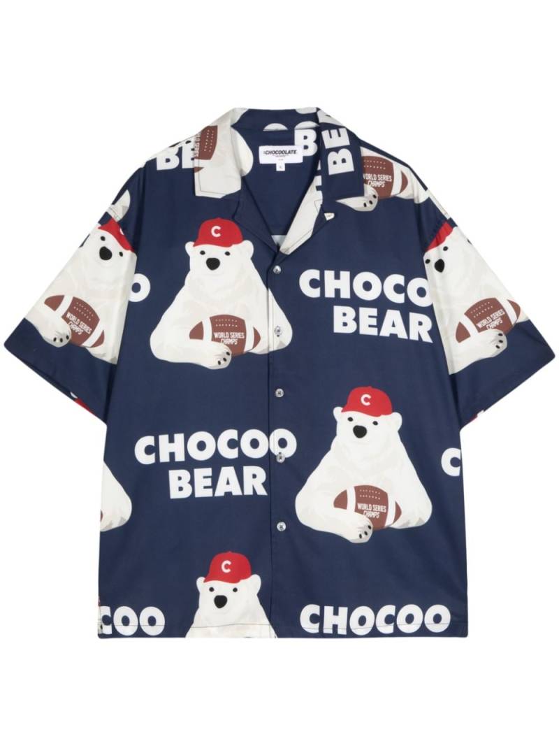 CHOCOOLATE bear-print shirt - Blue von CHOCOOLATE