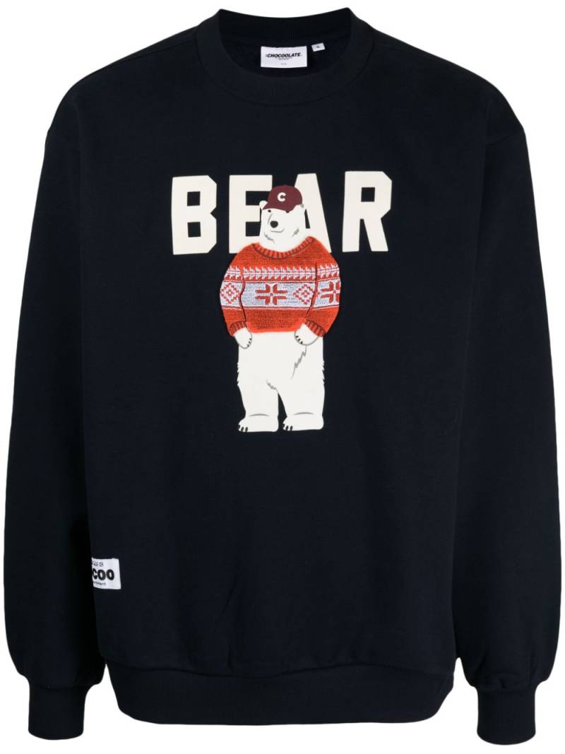 CHOCOOLATE bear-print sweatshirt - Blue von CHOCOOLATE