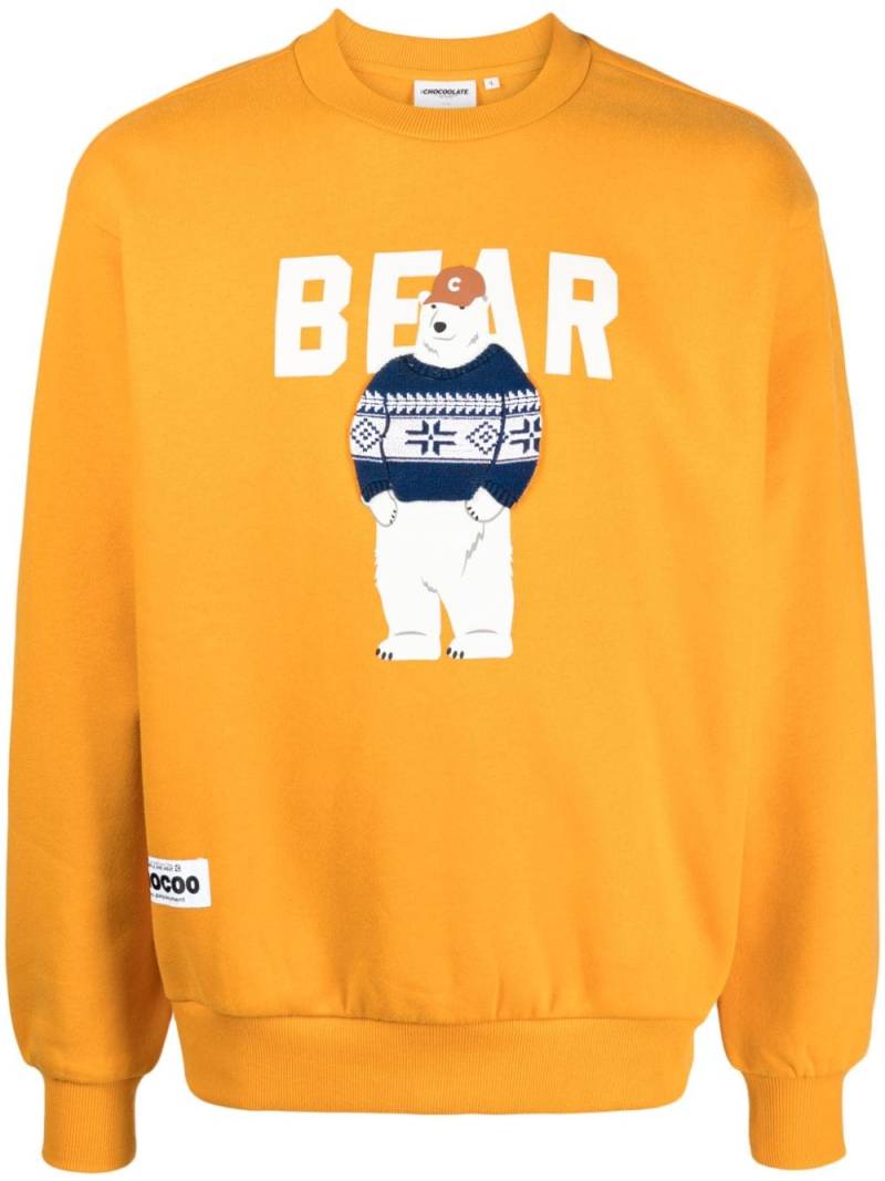 CHOCOOLATE bear-print sweatshirt - Orange von CHOCOOLATE