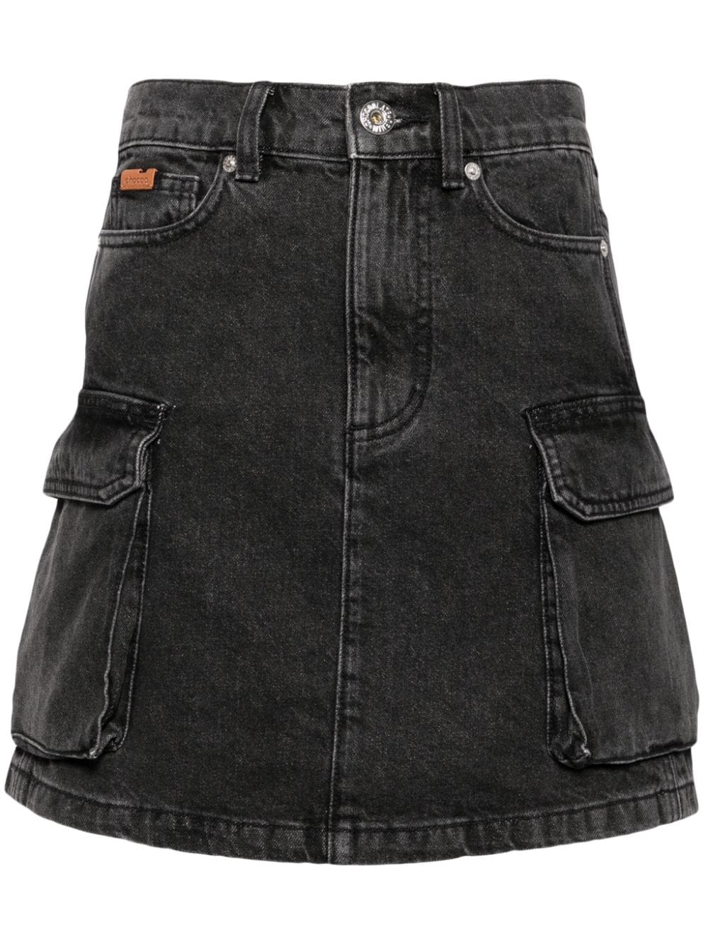 CHOCOOLATE cargo denim skirt - Black von CHOCOOLATE