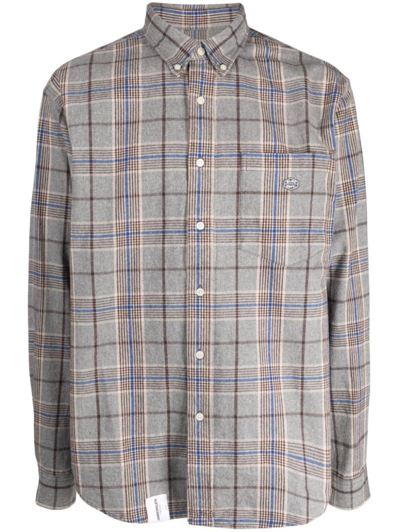 CHOCOOLATE check-pattern cotton shirt - Grey von CHOCOOLATE