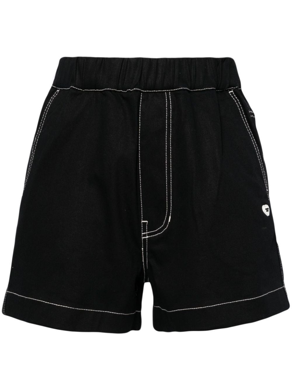 CHOCOOLATE contrasting trim mid-rise shorts - Black von CHOCOOLATE