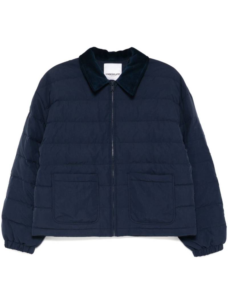 CHOCOOLATE corduroy-collar puffer jacket - Blue von CHOCOOLATE