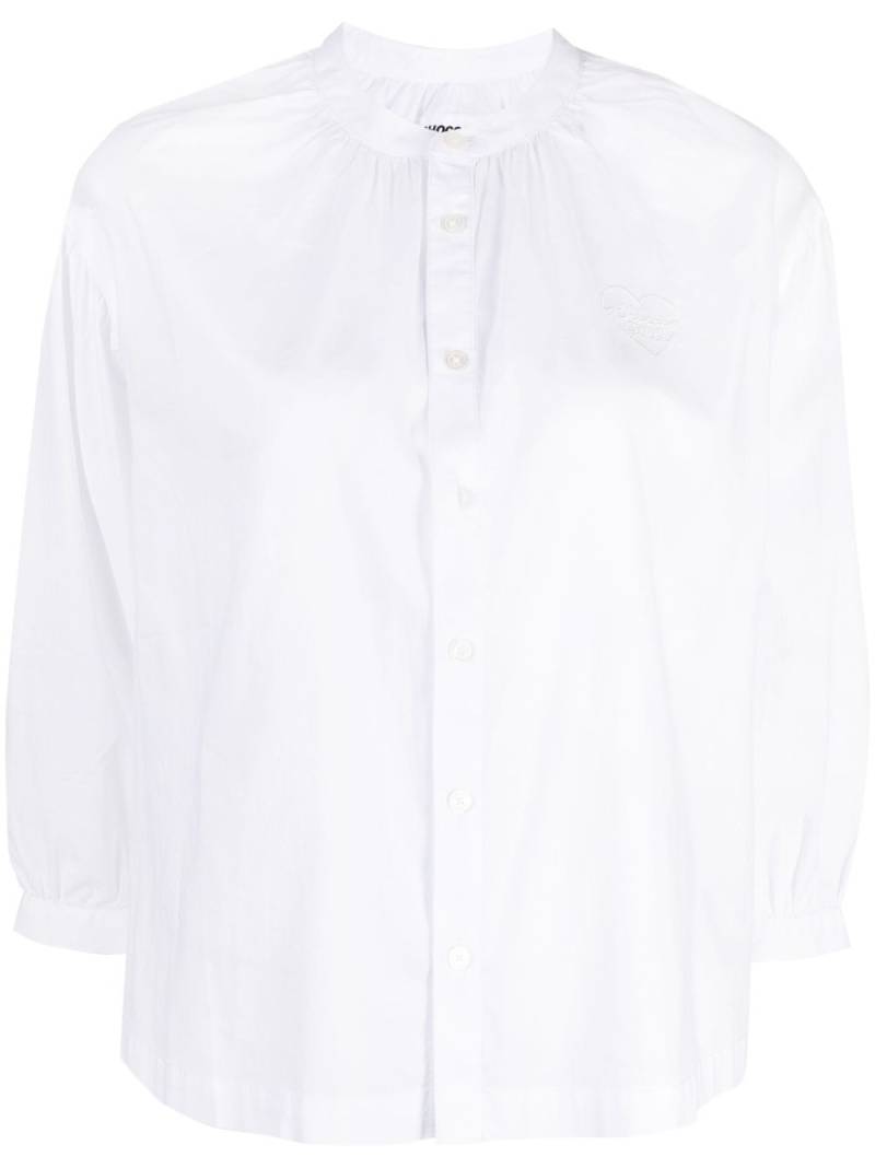 CHOCOOLATE embroidered-logo cotton blouse - White von CHOCOOLATE