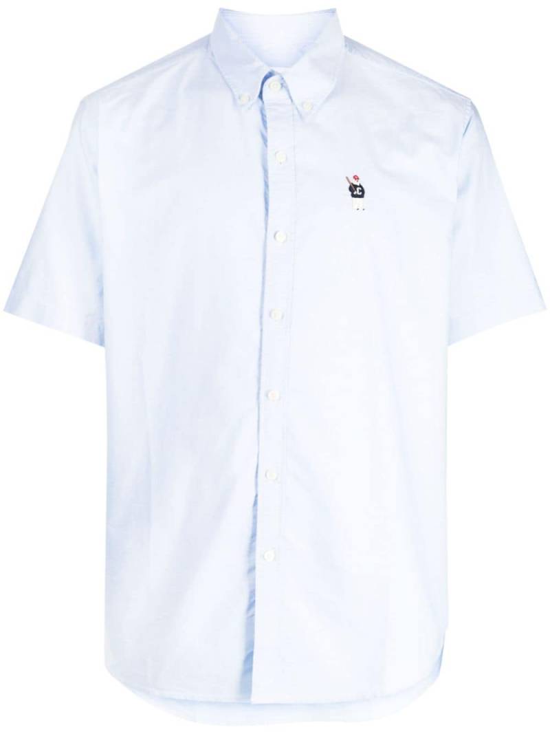 CHOCOOLATE embroidered-logo cotton shirt - Blue von CHOCOOLATE