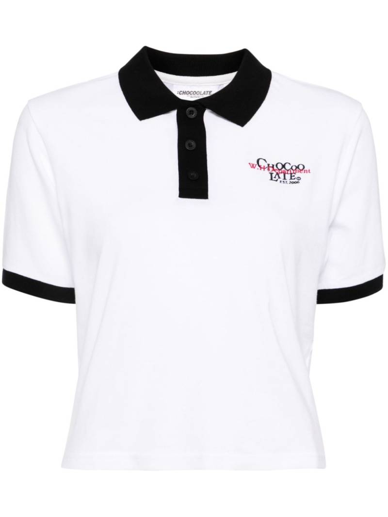 CHOCOOLATE embroidered logo polo - White von CHOCOOLATE