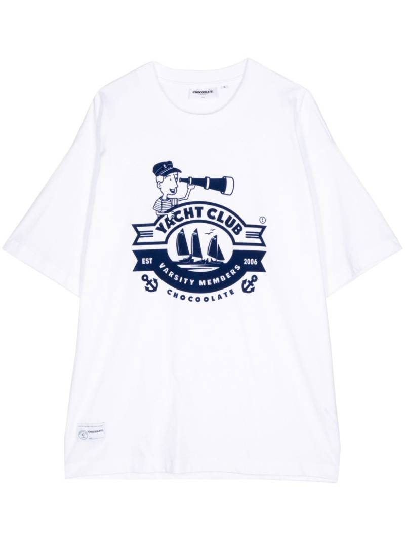 CHOCOOLATE graphic-print cotton T-shirt - White von CHOCOOLATE