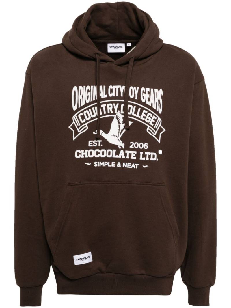 CHOCOOLATE graphic-print hoodie - Brown von CHOCOOLATE