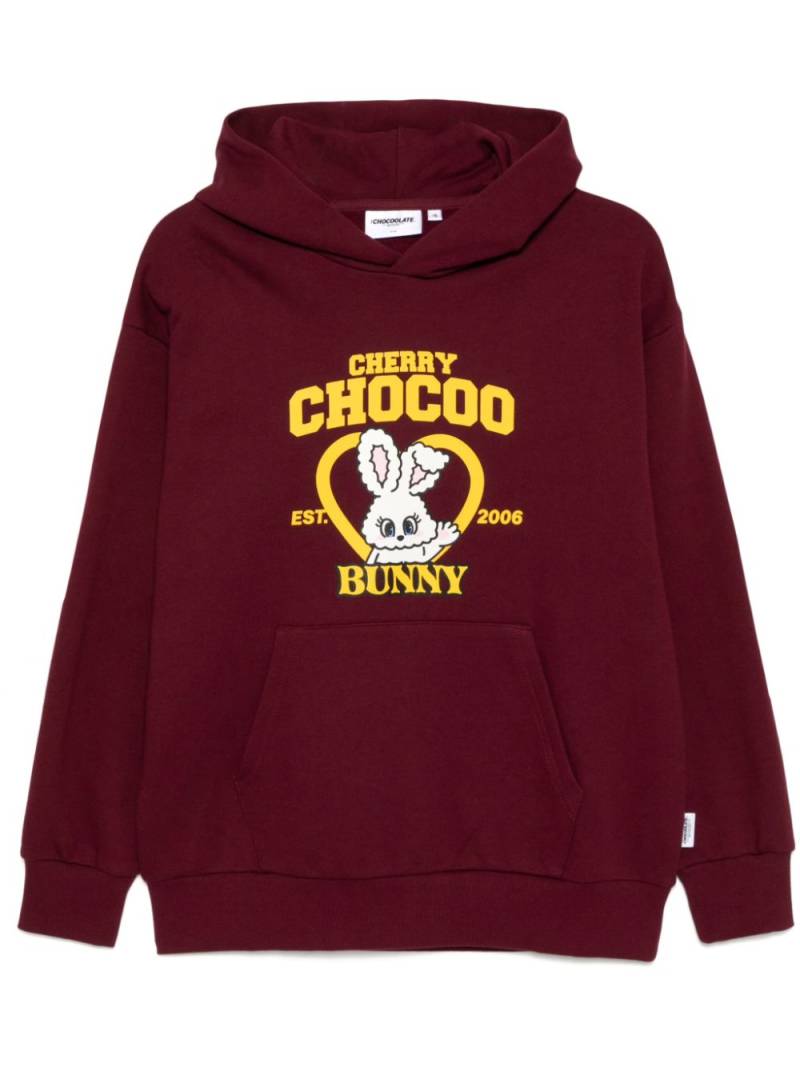 CHOCOOLATE graphic-print hoodie - Red von CHOCOOLATE