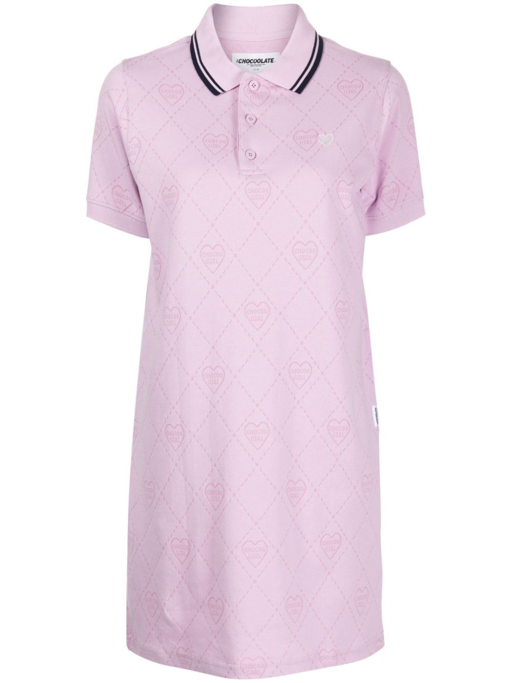 CHOCOOLATE heart logo-jacquard polo dress - Purple von CHOCOOLATE