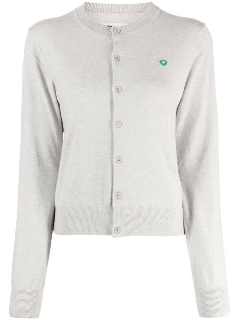 CHOCOOLATE heart-patch button-up cardigan - Grey von CHOCOOLATE