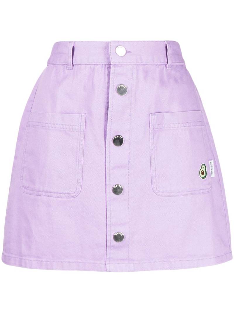 CHOCOOLATE high-waisted A-line denim skirt - Purple von CHOCOOLATE