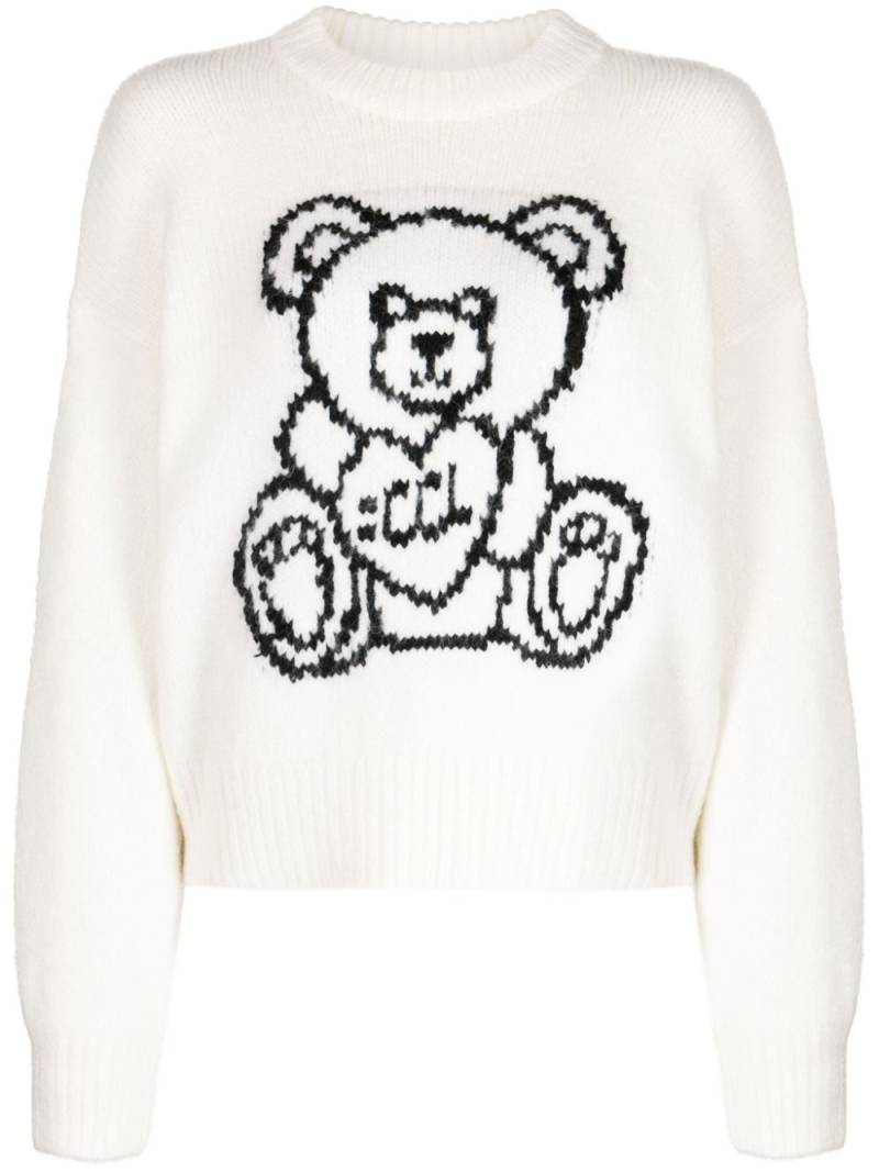 CHOCOOLATE intarsia knit crew-neck jumper - White von CHOCOOLATE