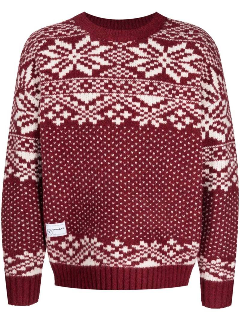 CHOCOOLATE jacquard knitted jumper - Red von CHOCOOLATE