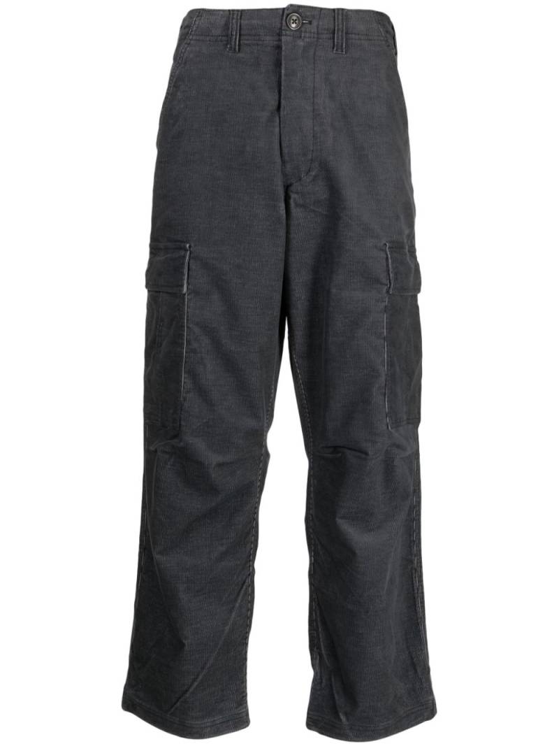 CHOCOOLATE logo-appliqué corduroy cargo pants - Grey von CHOCOOLATE