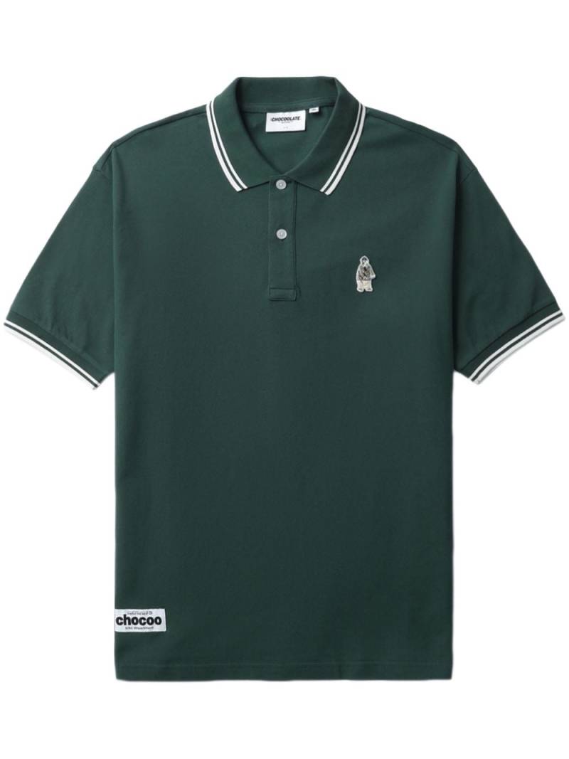 CHOCOOLATE logo-appliqué cotton polo shirt - Green von CHOCOOLATE