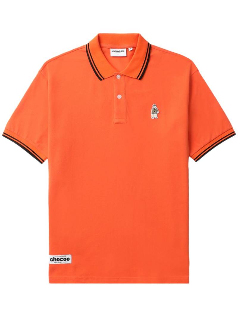 CHOCOOLATE logo-appliqué cotton polo shirt - Orange von CHOCOOLATE