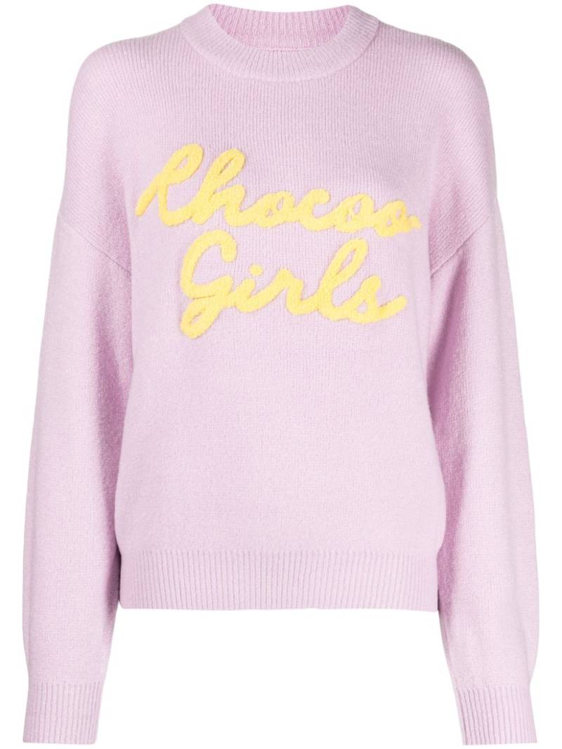 CHOCOOLATE logo-appliqué crew-neck jumper - Purple von CHOCOOLATE