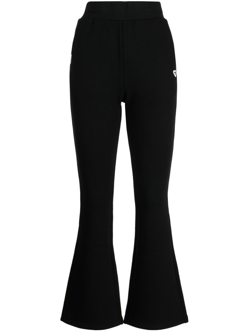 CHOCOOLATE logo-appliqué flared trousers - Black von CHOCOOLATE