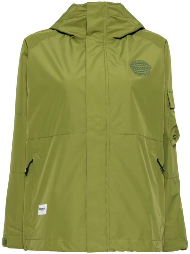 CHOCOOLATE logo-appliqué hooded jacket - Green von CHOCOOLATE