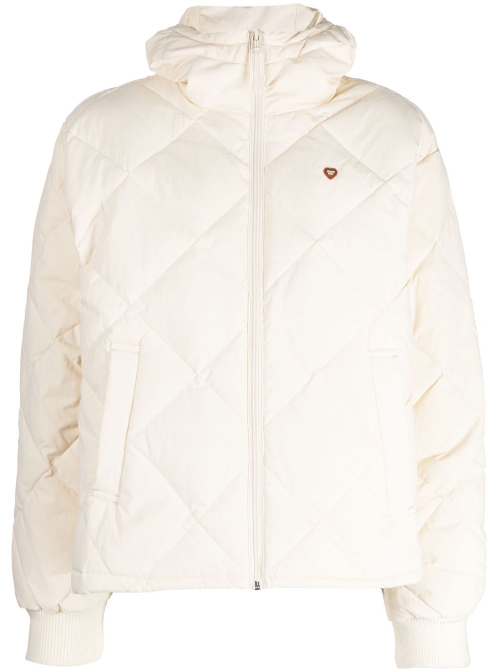 CHOCOOLATE logo-appliqué quilted padded jacket - White von CHOCOOLATE