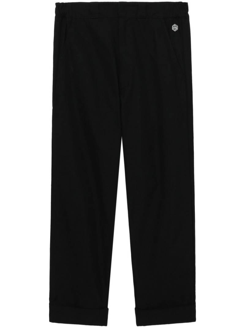 CHOCOOLATE logo-appliqué straight-leg trousers - Black von CHOCOOLATE