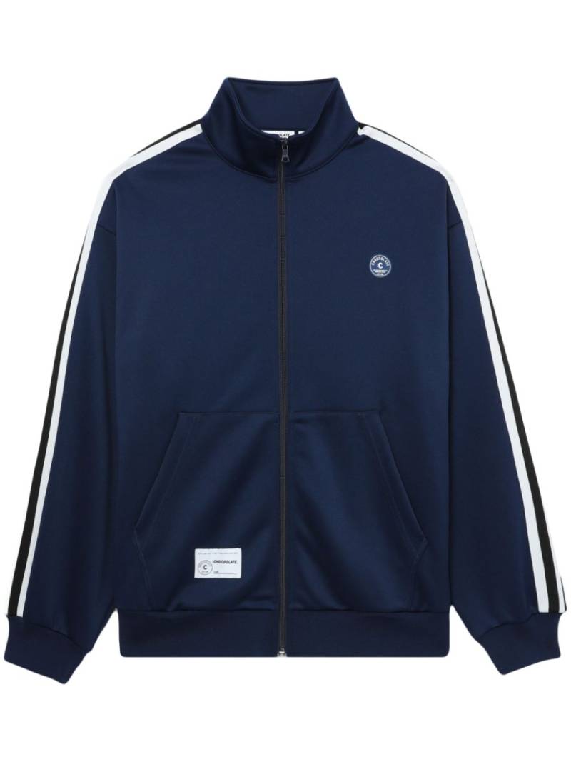 CHOCOOLATE logo-appliqué striped track jacket - Blue von CHOCOOLATE