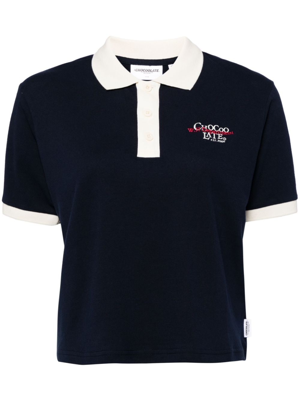 CHOCOOLATE logo cotton blend polo - Blue von CHOCOOLATE