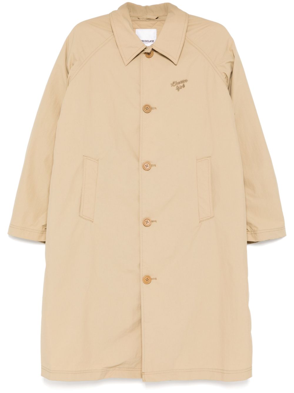 CHOCOOLATE logo double-layer coat - Neutrals von CHOCOOLATE