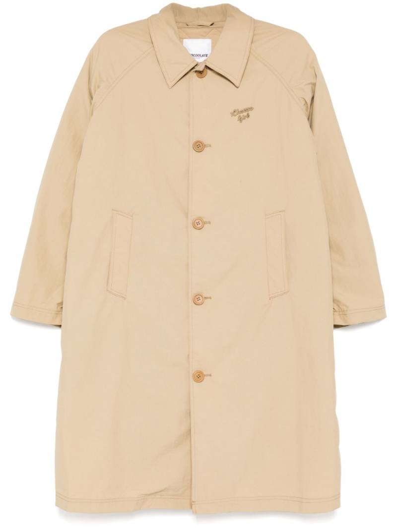 CHOCOOLATE logo double-layer coat - Neutrals von CHOCOOLATE