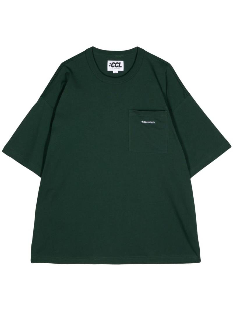 CHOCOOLATE logo-embroidered cotton T-shirt - Green von CHOCOOLATE