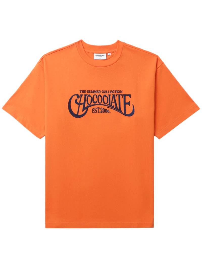 CHOCOOLATE logo-embroidered cotton T-shirt - Orange von CHOCOOLATE