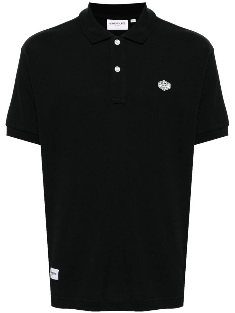 CHOCOOLATE logo-embroidered cotton polo shirt - Black von CHOCOOLATE