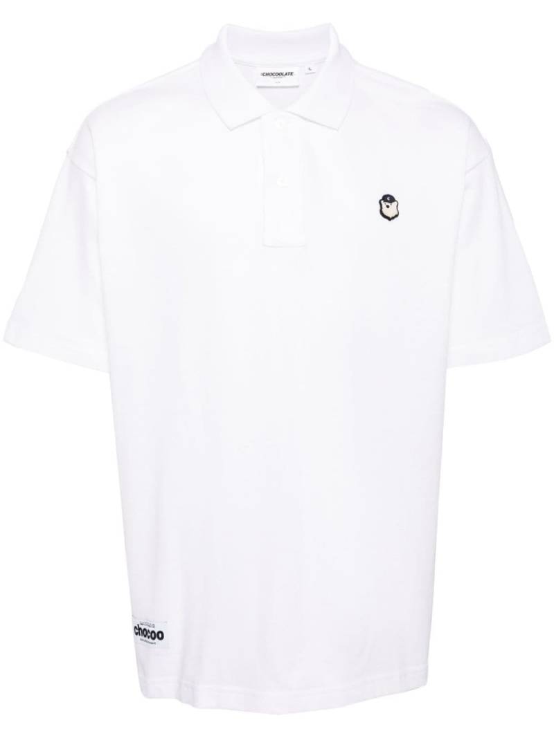 CHOCOOLATE logo-embroidered cotton polo shirt - White von CHOCOOLATE