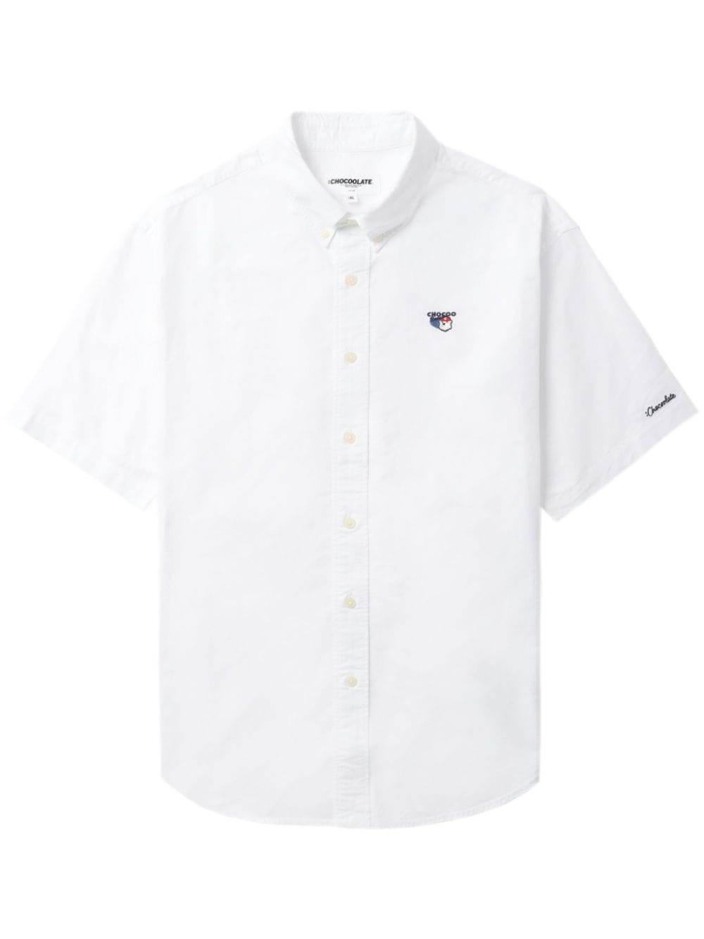 CHOCOOLATE logo-embroidered cotton shirt - White von CHOCOOLATE