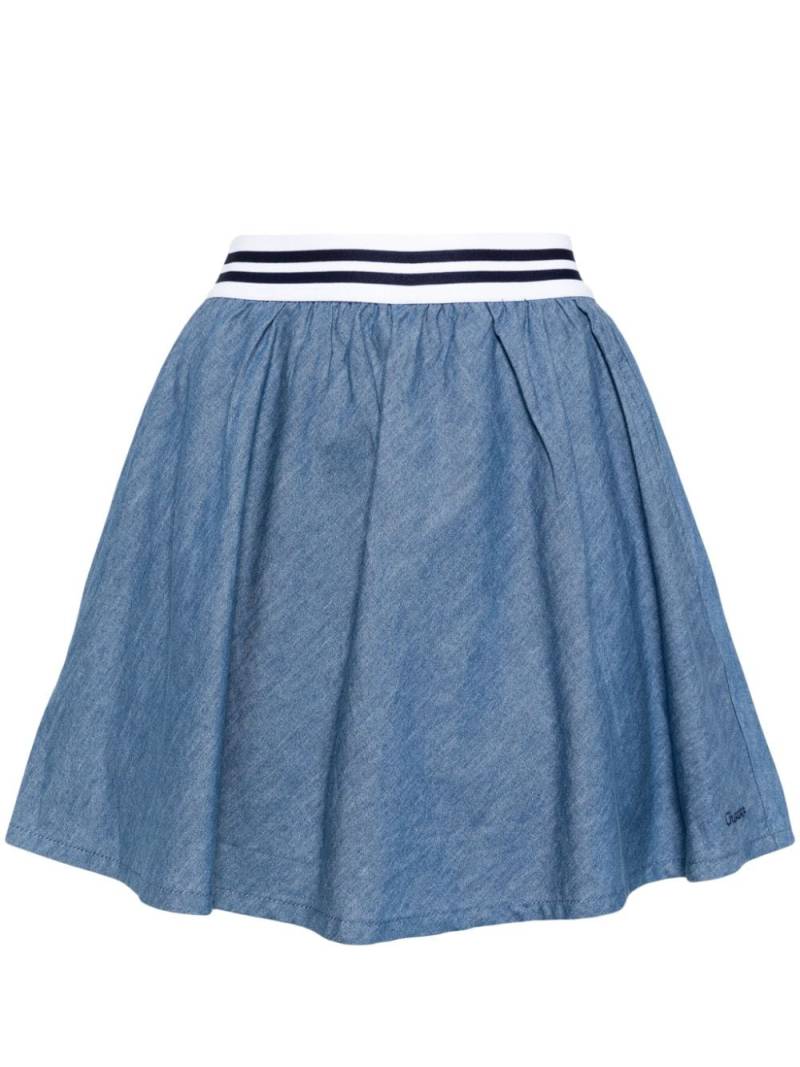 CHOCOOLATE logo-embroidered cotton skirt - Blue von CHOCOOLATE