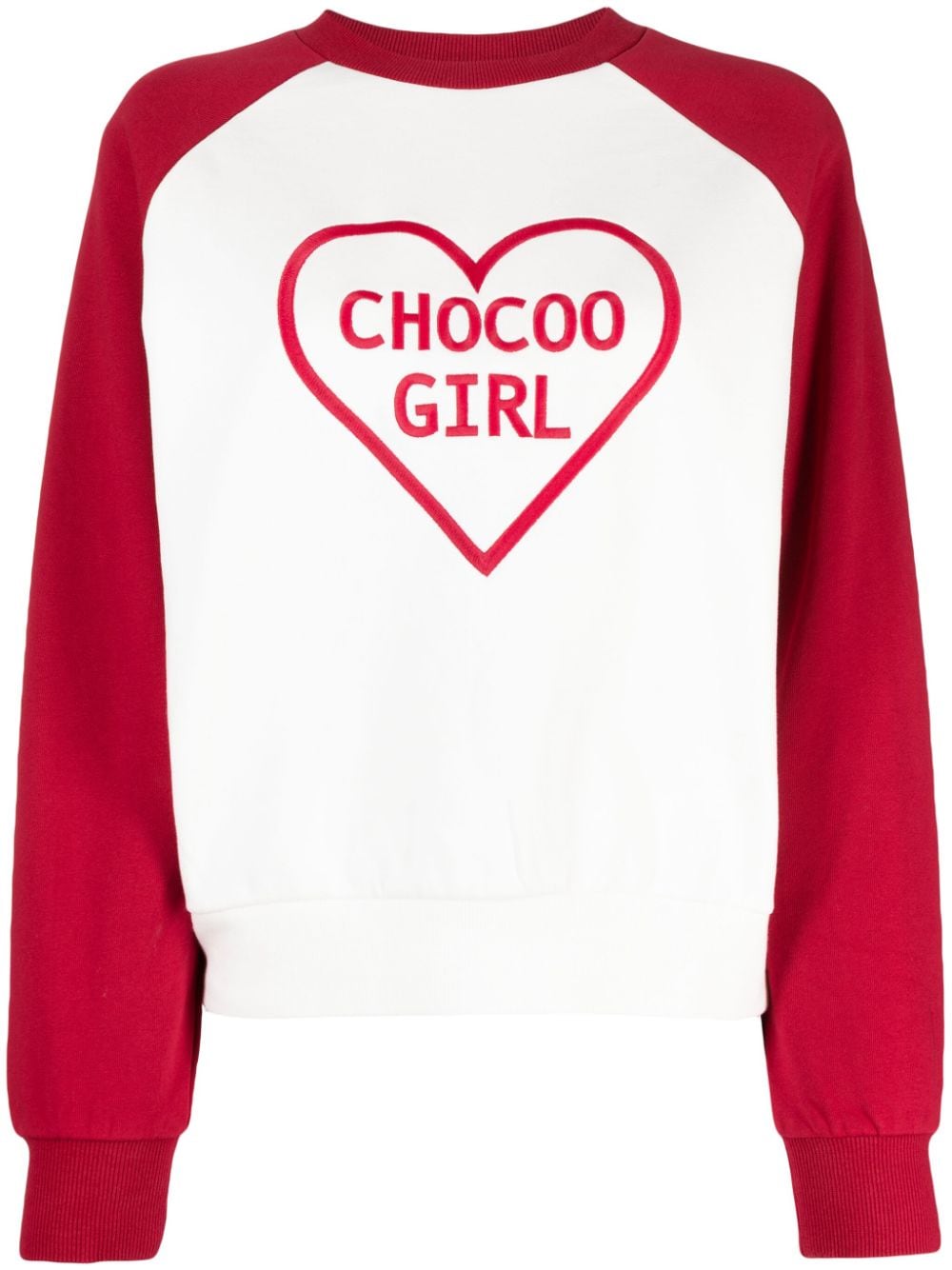 CHOCOOLATE logo-embroidered cotton sweatshirt - White von CHOCOOLATE