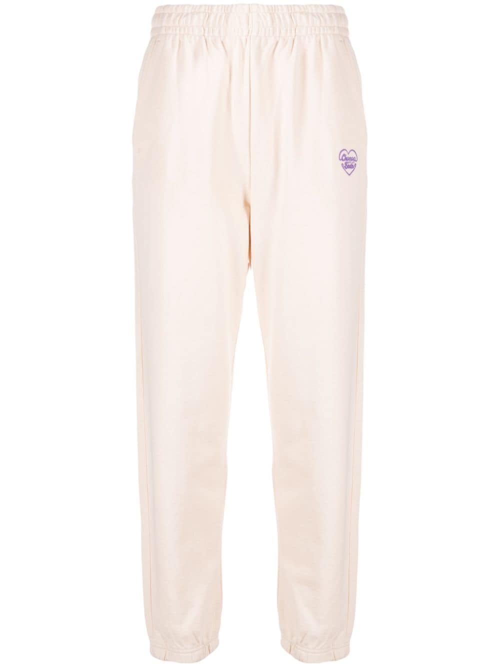 CHOCOOLATE logo-embroidered cotton track pants - Neutrals von CHOCOOLATE