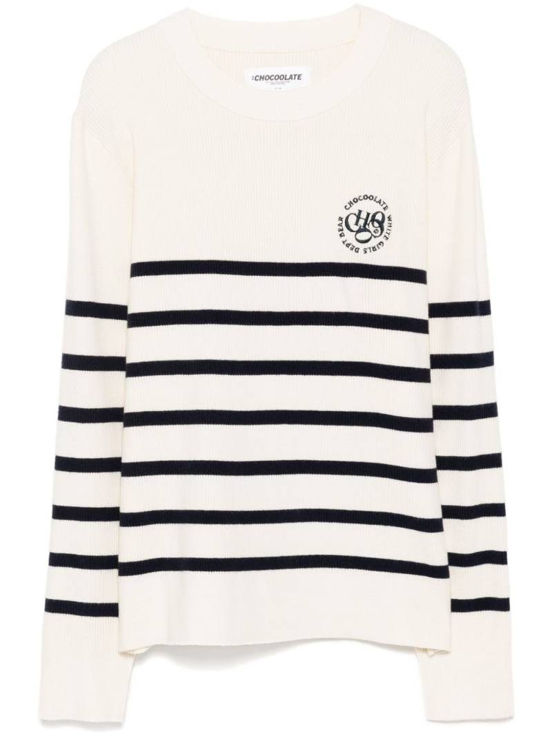 CHOCOOLATE logo-embroidered jumper - Neutrals von CHOCOOLATE