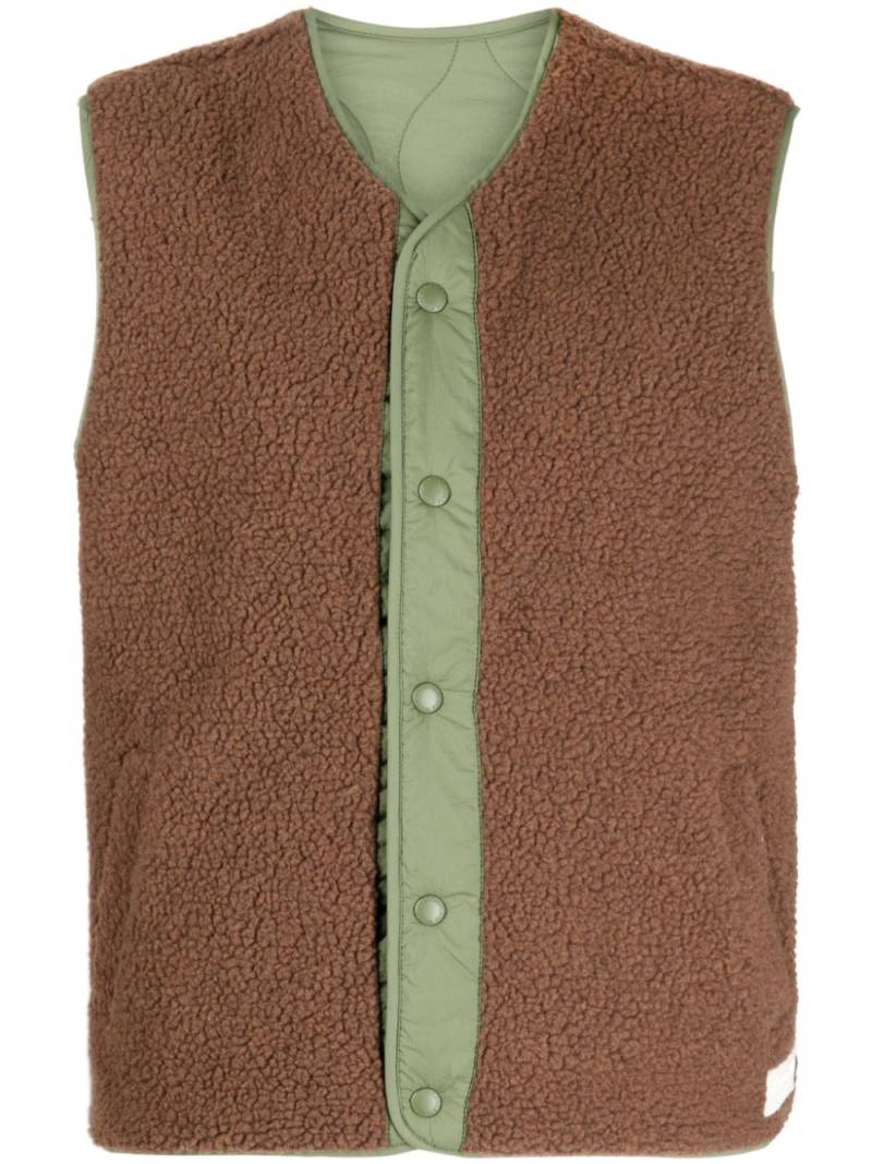 CHOCOOLATE logo-embroidered panelled gilet - Brown von CHOCOOLATE