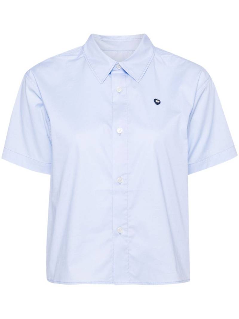 CHOCOOLATE logo-embroidered poplin shirt - Blue von CHOCOOLATE