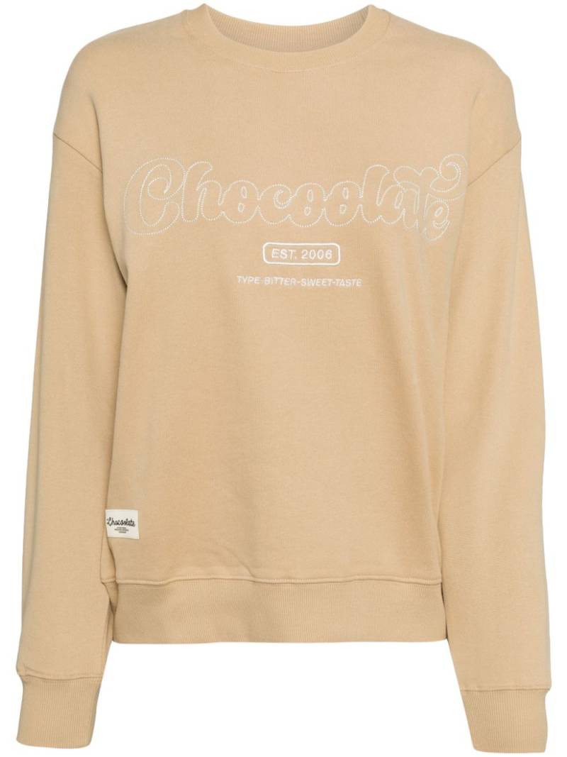 CHOCOOLATE logo-embroidered sweatshirt - Neutrals von CHOCOOLATE